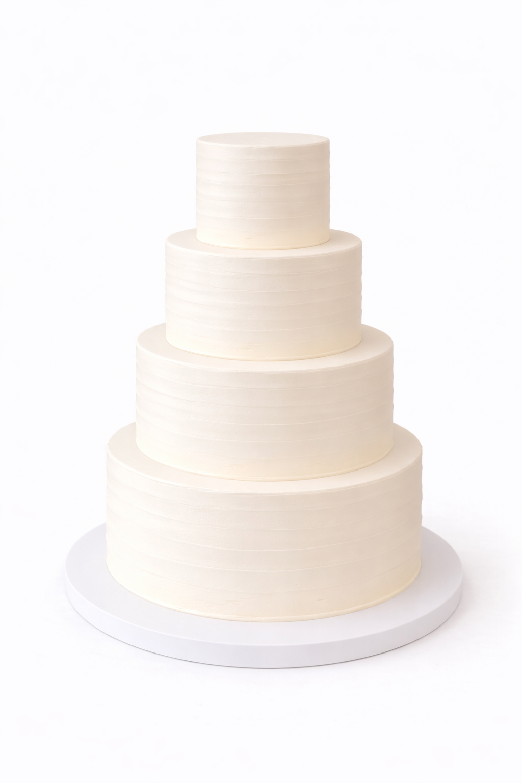 Plain white four tier cake