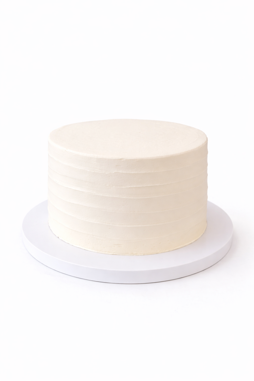 Plain white single tier cake